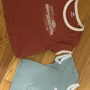 Levi's Rust and Light Green Women's Crop Top Bundle